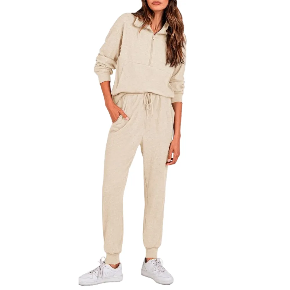 Women's Half Zip 2-Piece Sweatpants Set