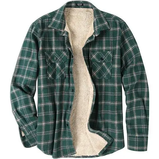 Men’s Sherpa Lined Flannel Shirt Jacket – Warm. Rugged. Ready for Anything.