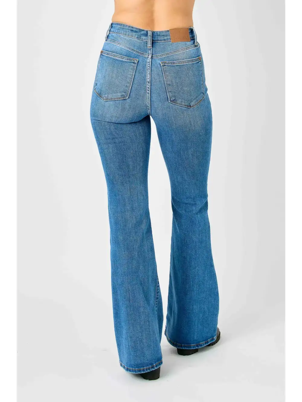 Cotton Blend Flared Casual Pants