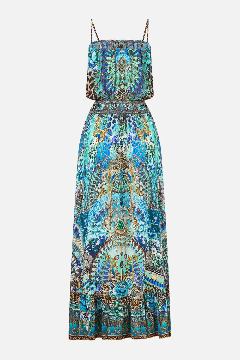 Shirred Waist Long Dress