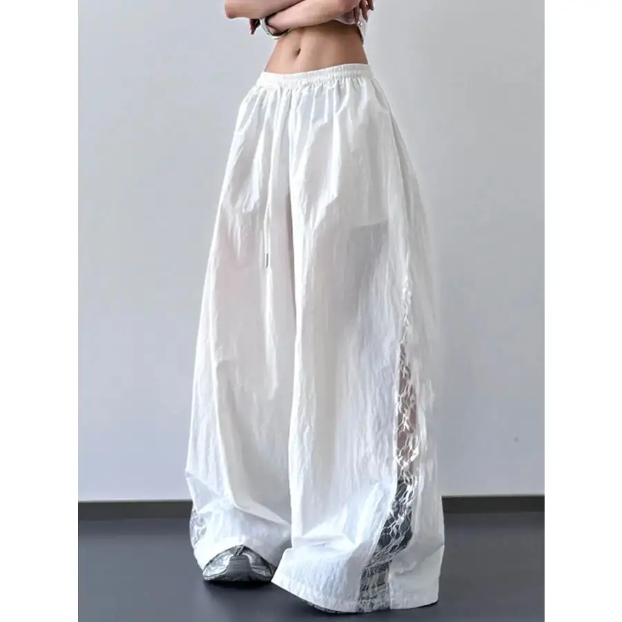 Flowy Elastic Waist Wide Leg Pants