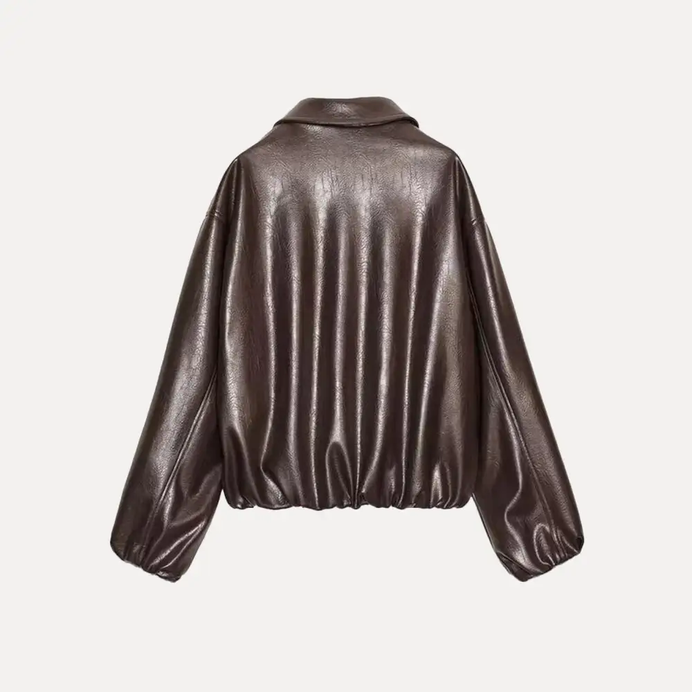 Flowy Faux Leather Jacket