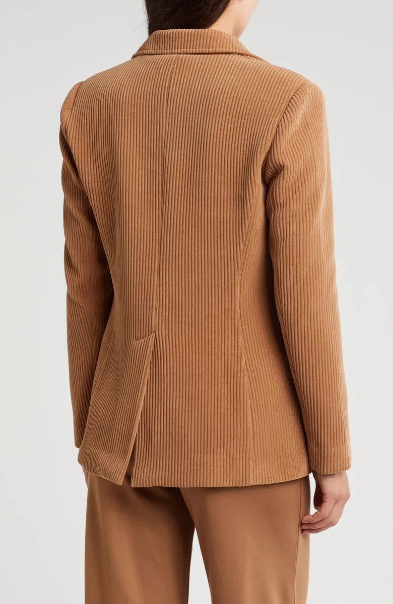 One-Button Corduroy Blazer