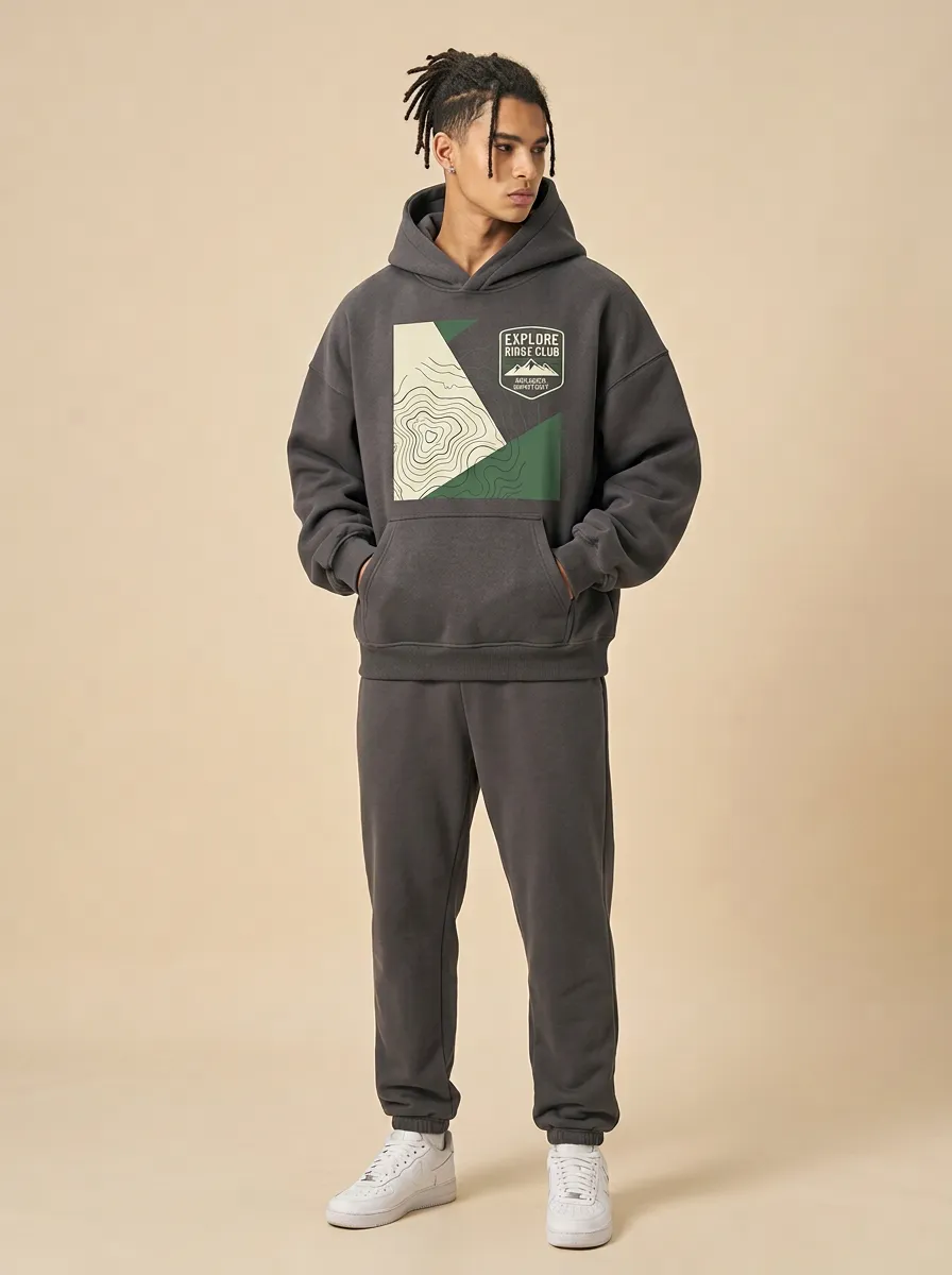 Men's Ridge Mountain Explorer Topographic Graphic Hoodie