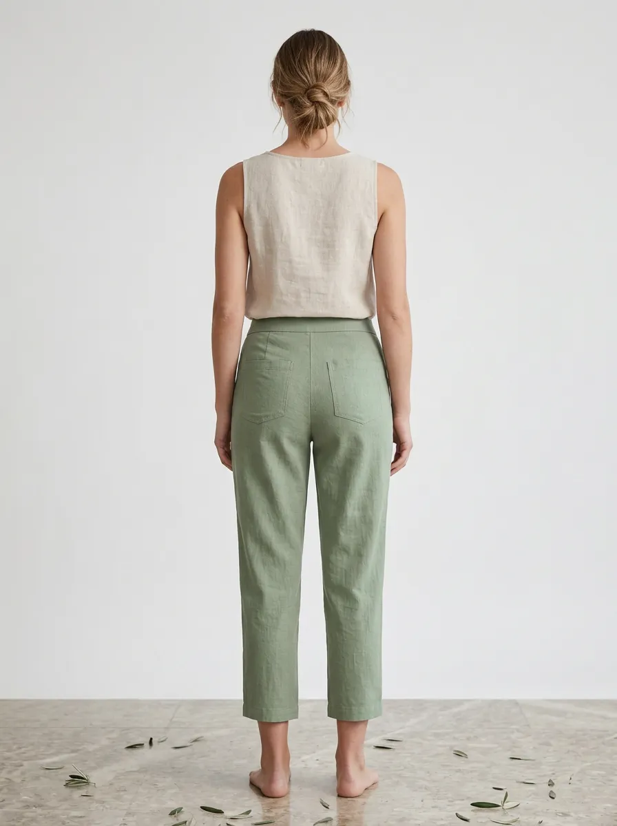 Everyday Linen Blend Utility Look Women's Cropped Pants
