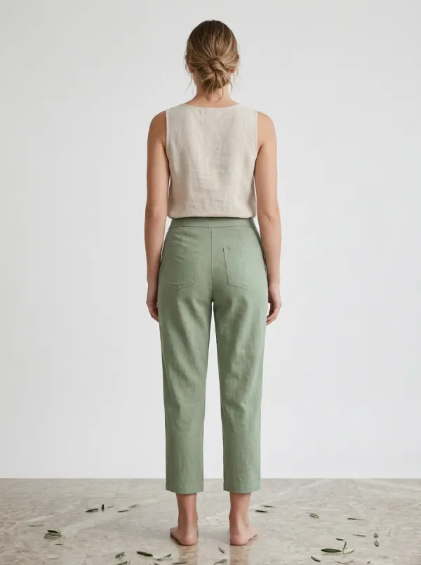 Everyday Linen Blend Utility Look Women's Cropped Pants