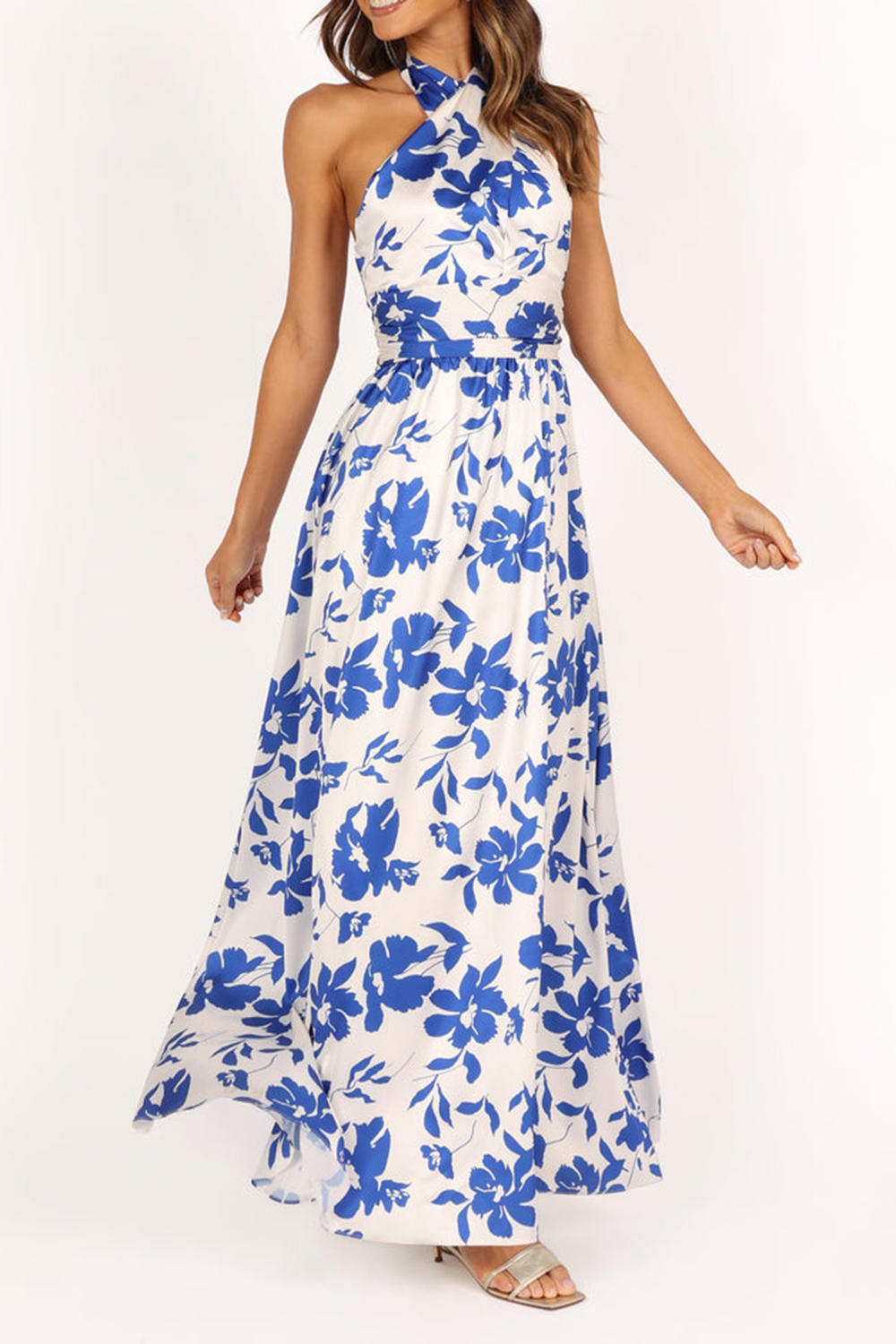 ELEGANT PRINTED OFF-THE-SHOULDER DRESS