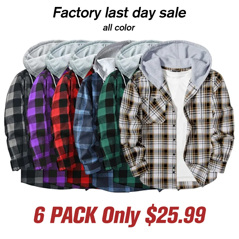 Men Plaid Long Sleeve Flannel Jacket