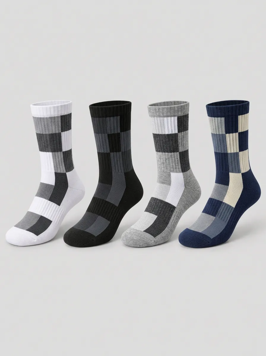 Men's Check Geometric Socks 9-Pack