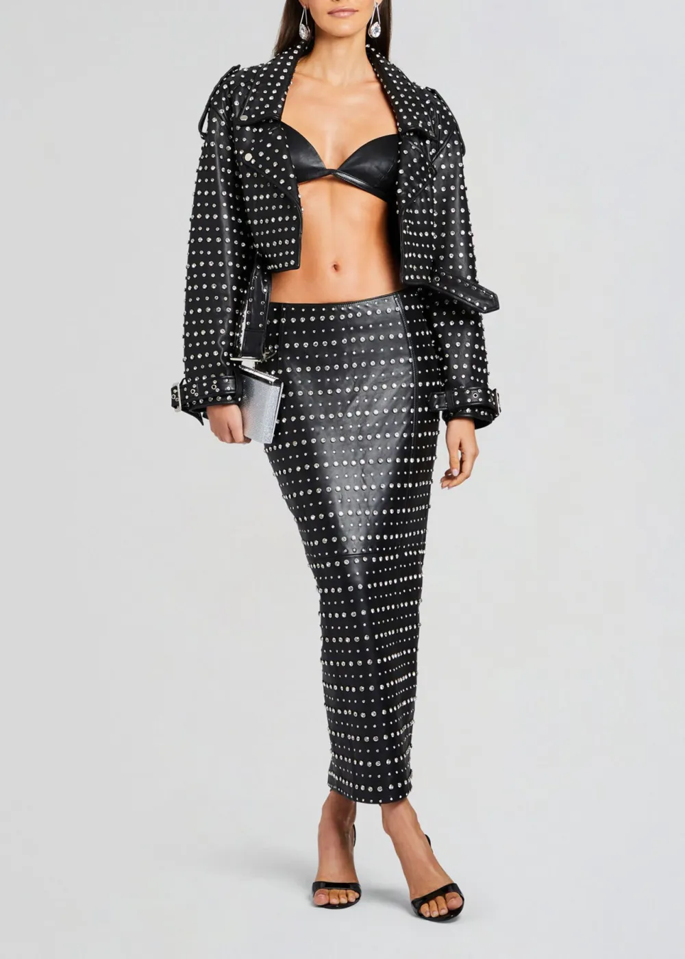 Mora Embellished Leather Jacket