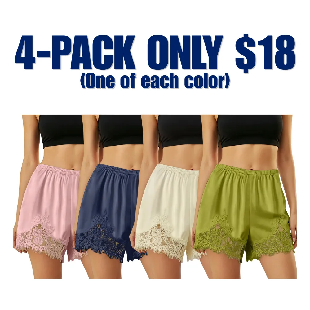 🔥Hot Sale💥Women's Satin Lace Shorts🔥12-PACK - All Colors Included