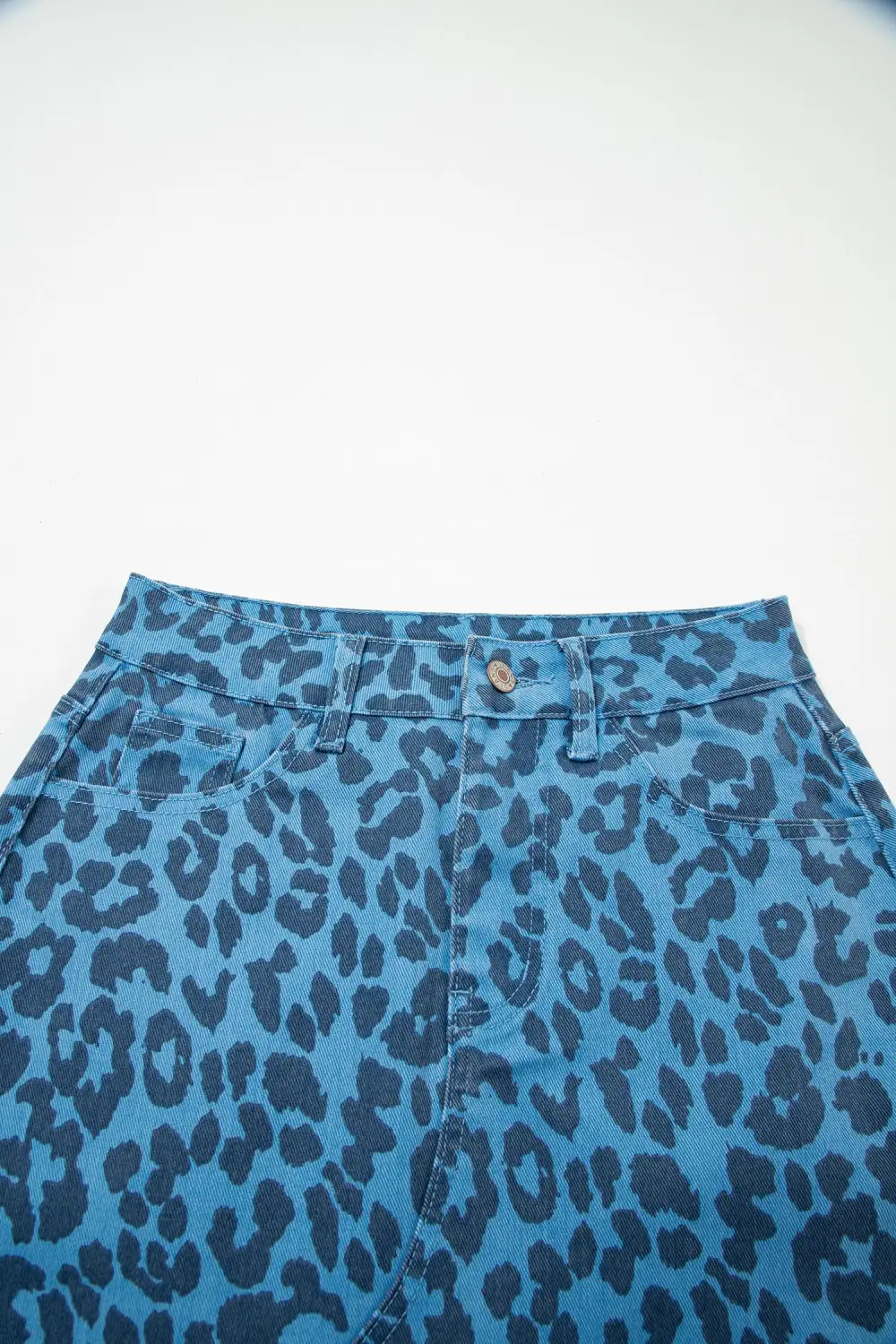 Tailored Denim Printed Skirt