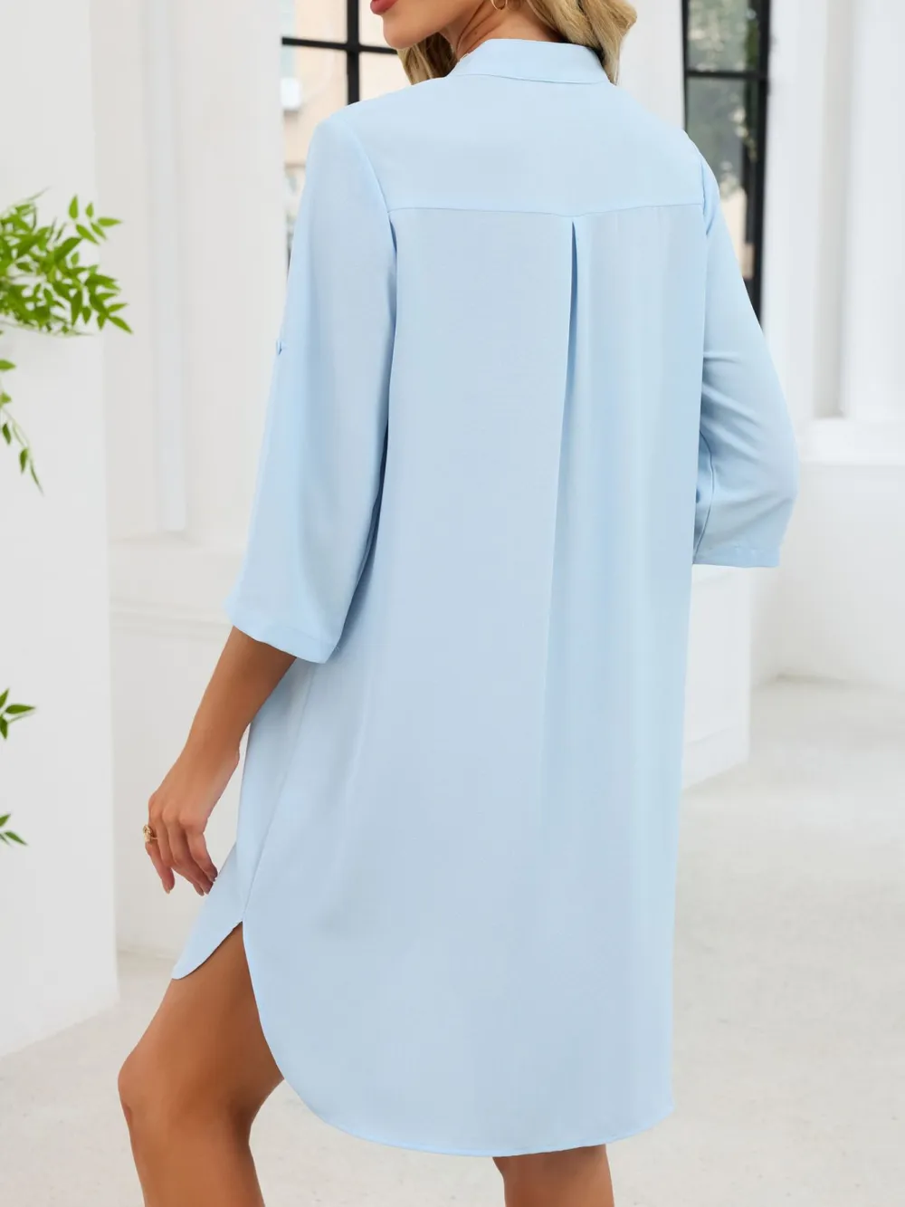 Comfort Fit Button Front Shirt Dress