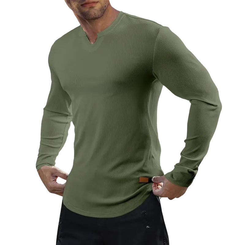 Men's solid color casual slim fit T-shirt