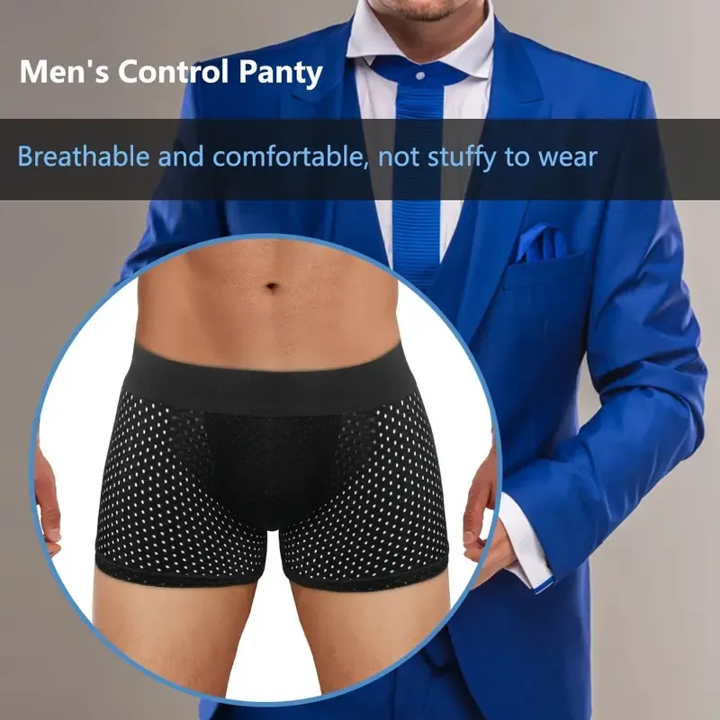 Men’s Padded Shaping Boxer Briefs – Lightweight, Breathable, Removable Lift Pads