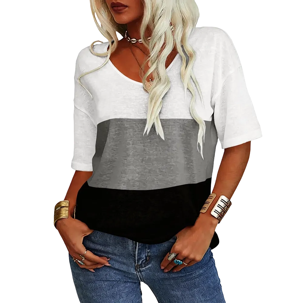 Women's Soft V-Neck Short-Sleeve T-Shirt-🔥8-Pack- Only $24