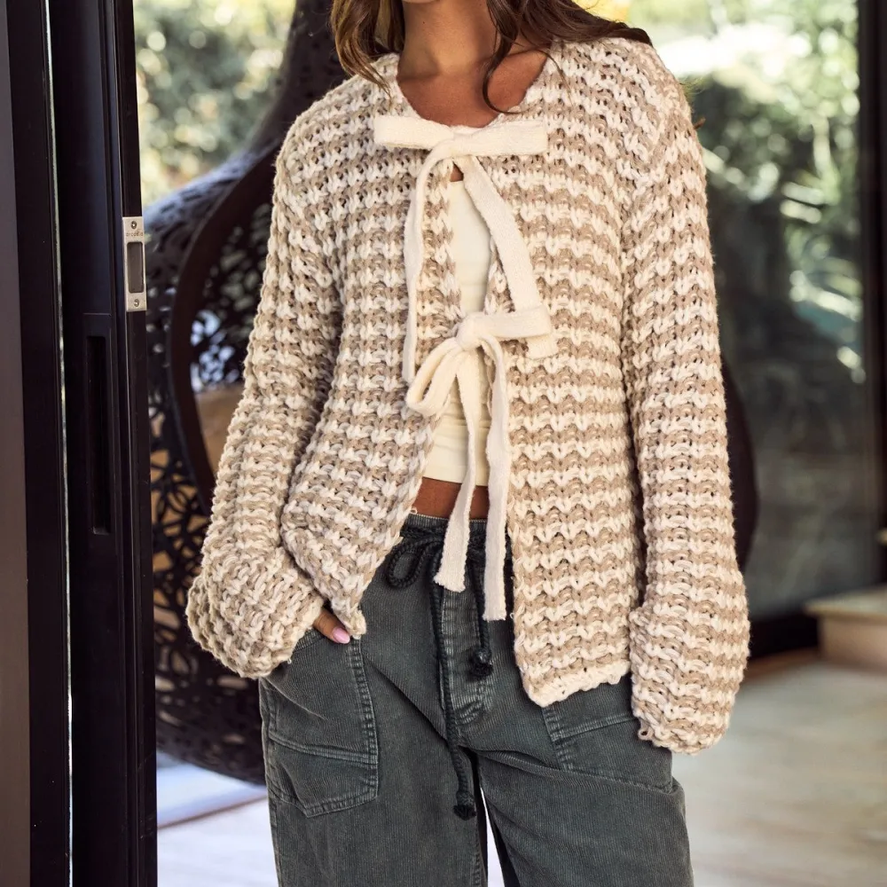 Open Front Chunky Knit Cardigan