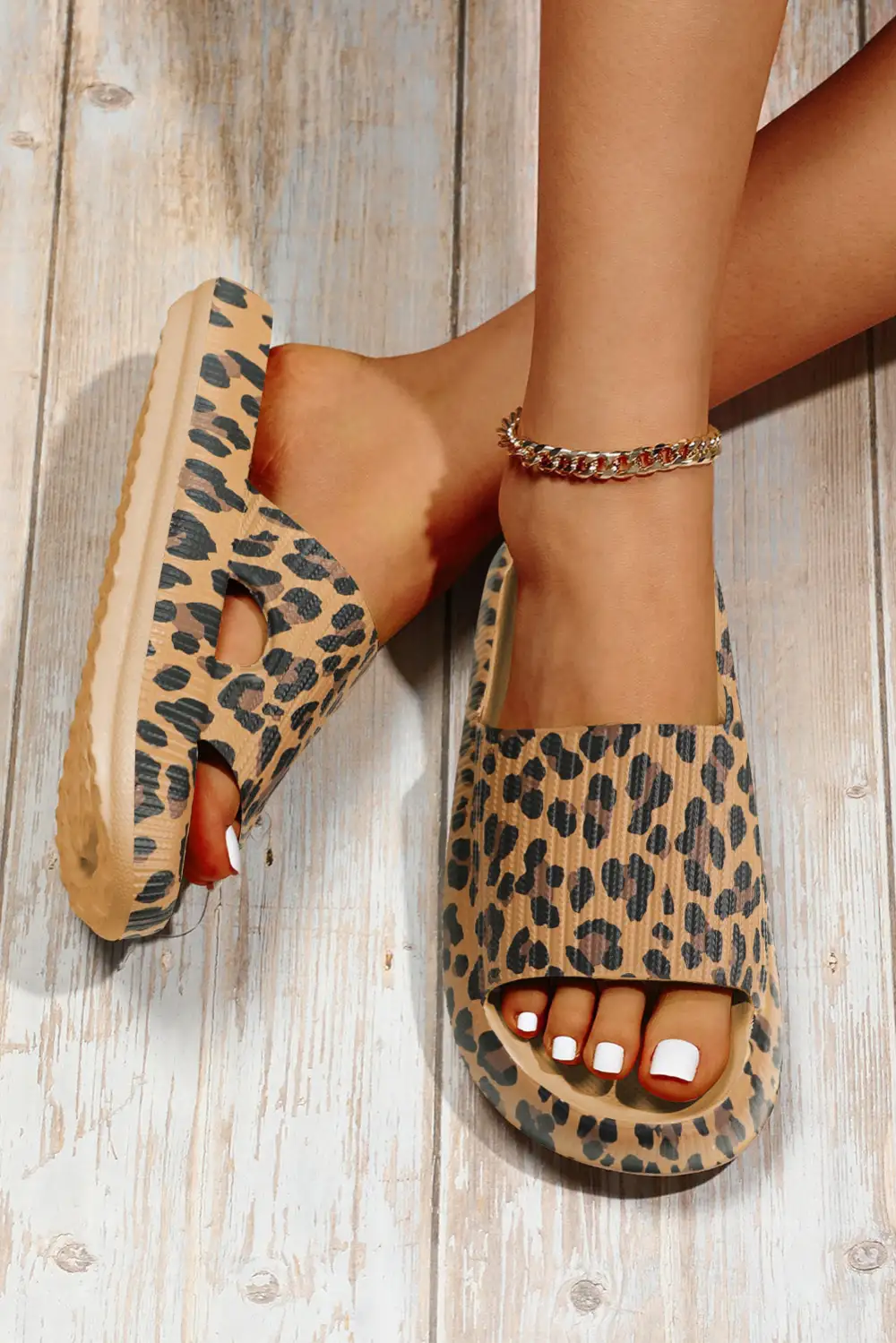 Print Thick Sole Slip On Slide Slippers