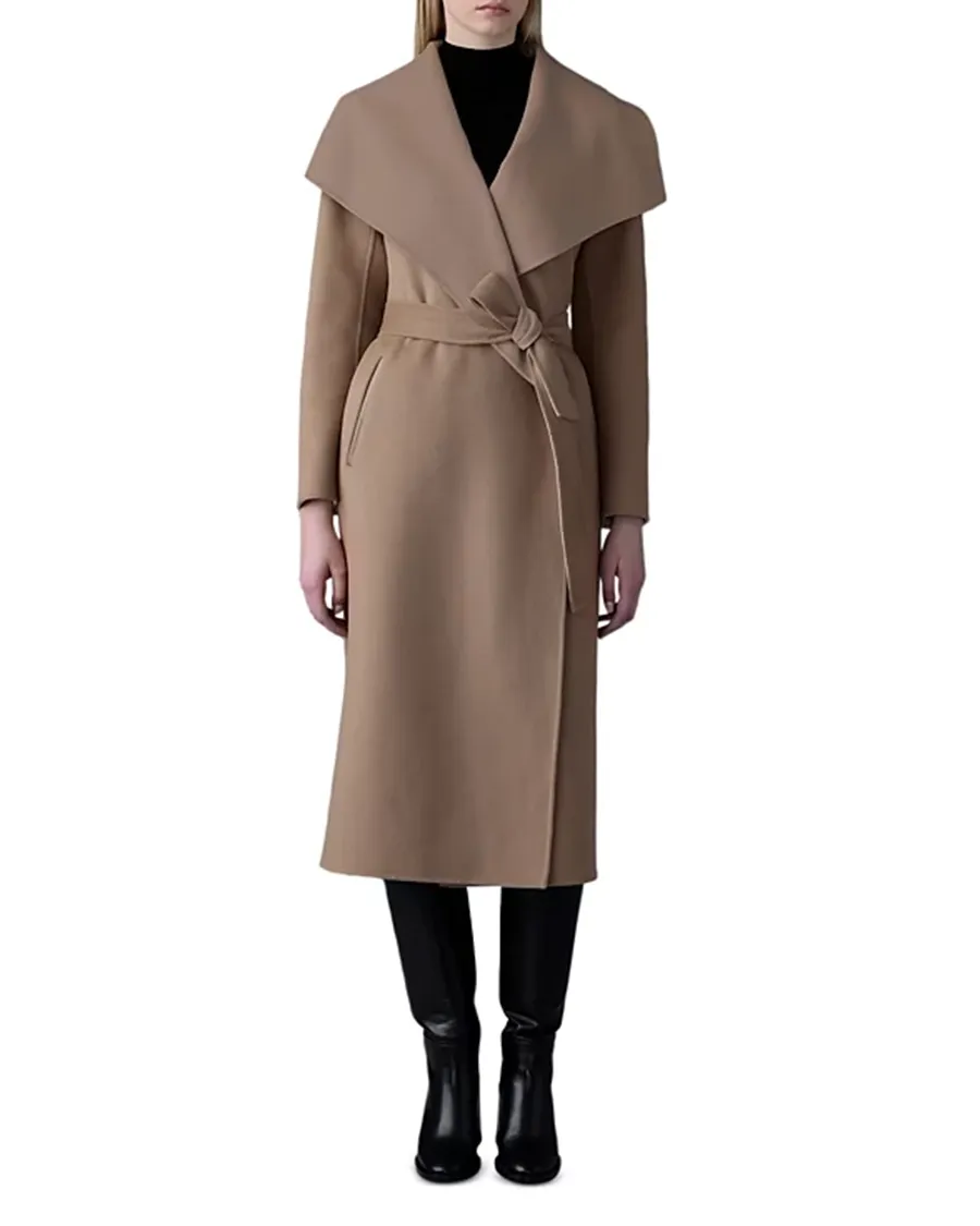 Elegant Style Lightweight Wrap Wool Coat