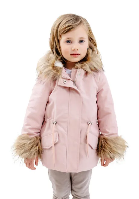 Kid's Pink Faux Fur-Trimmed Always Ready Storm Coat