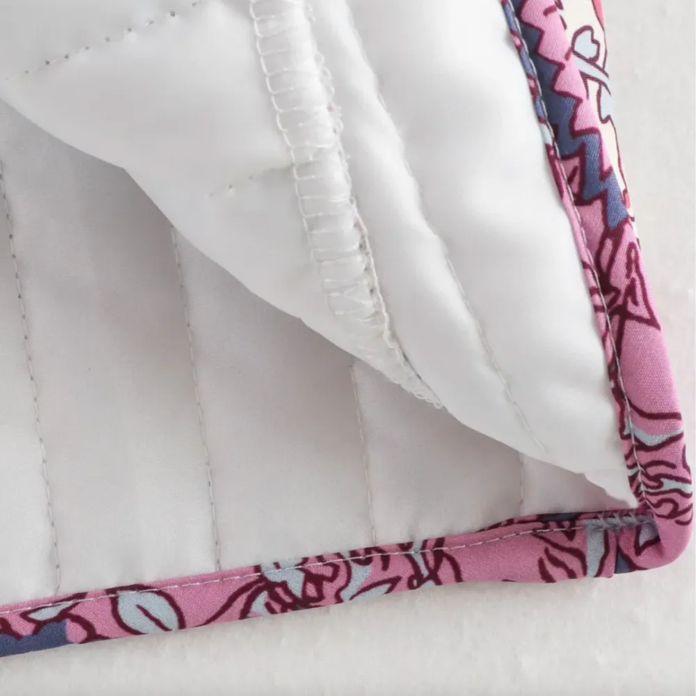 Quilted Print Sleeveless Vest