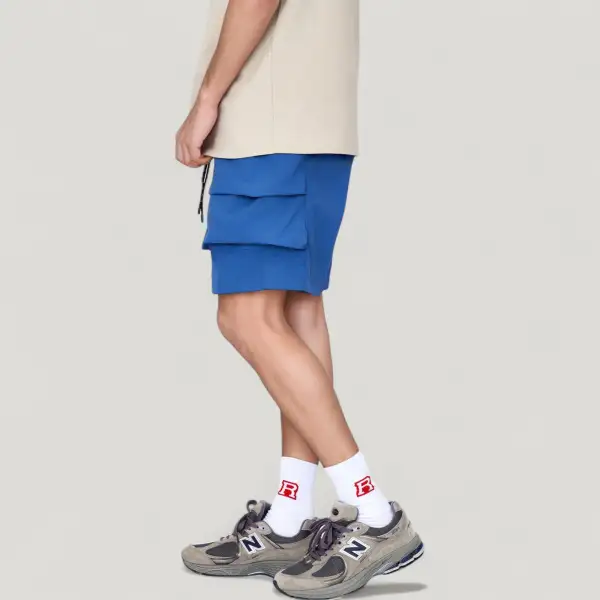 Drawstring Elastic-Waist Pocketed Men's Athletic Shorts