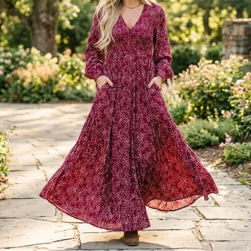 Smocked Floral Waist Maxi Dress