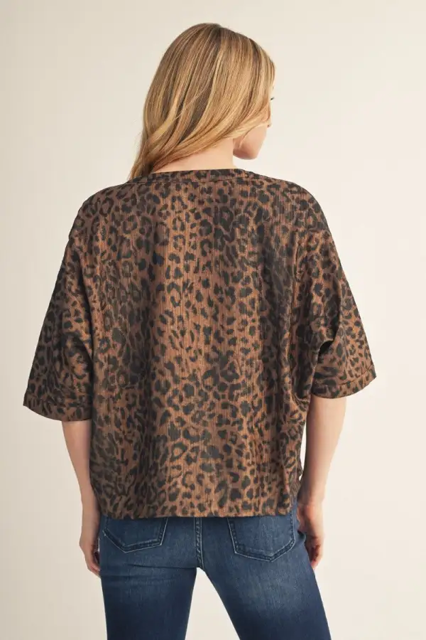 Leopard Print Button Top