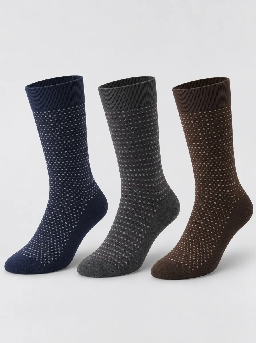 Men's Multicolor Micro-Dot Crew Socks 3-Pack