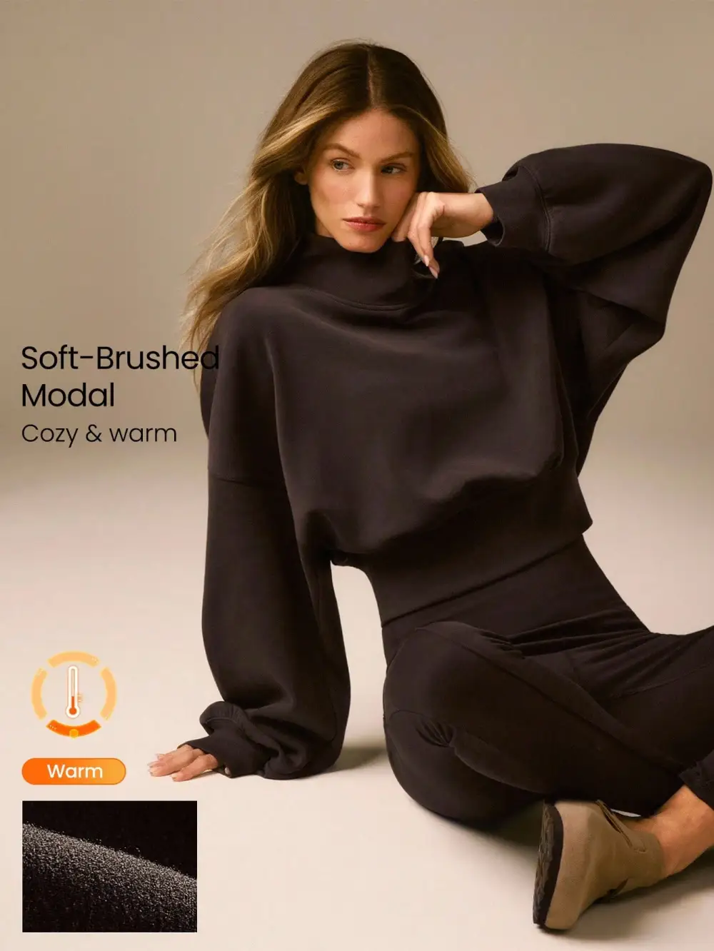 Soft And Comfortable Crewneck Sweatshirt Wide-Leg Pants Set