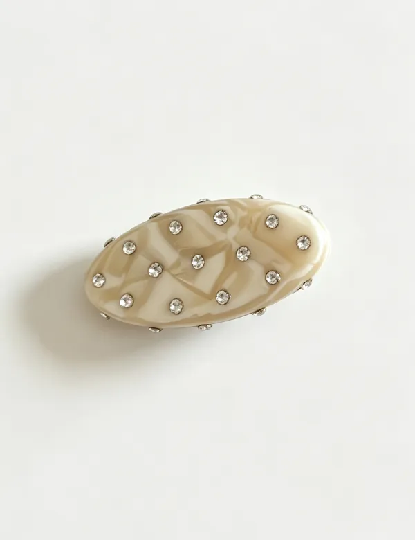Rhinestone Oval Shape Hair Clip