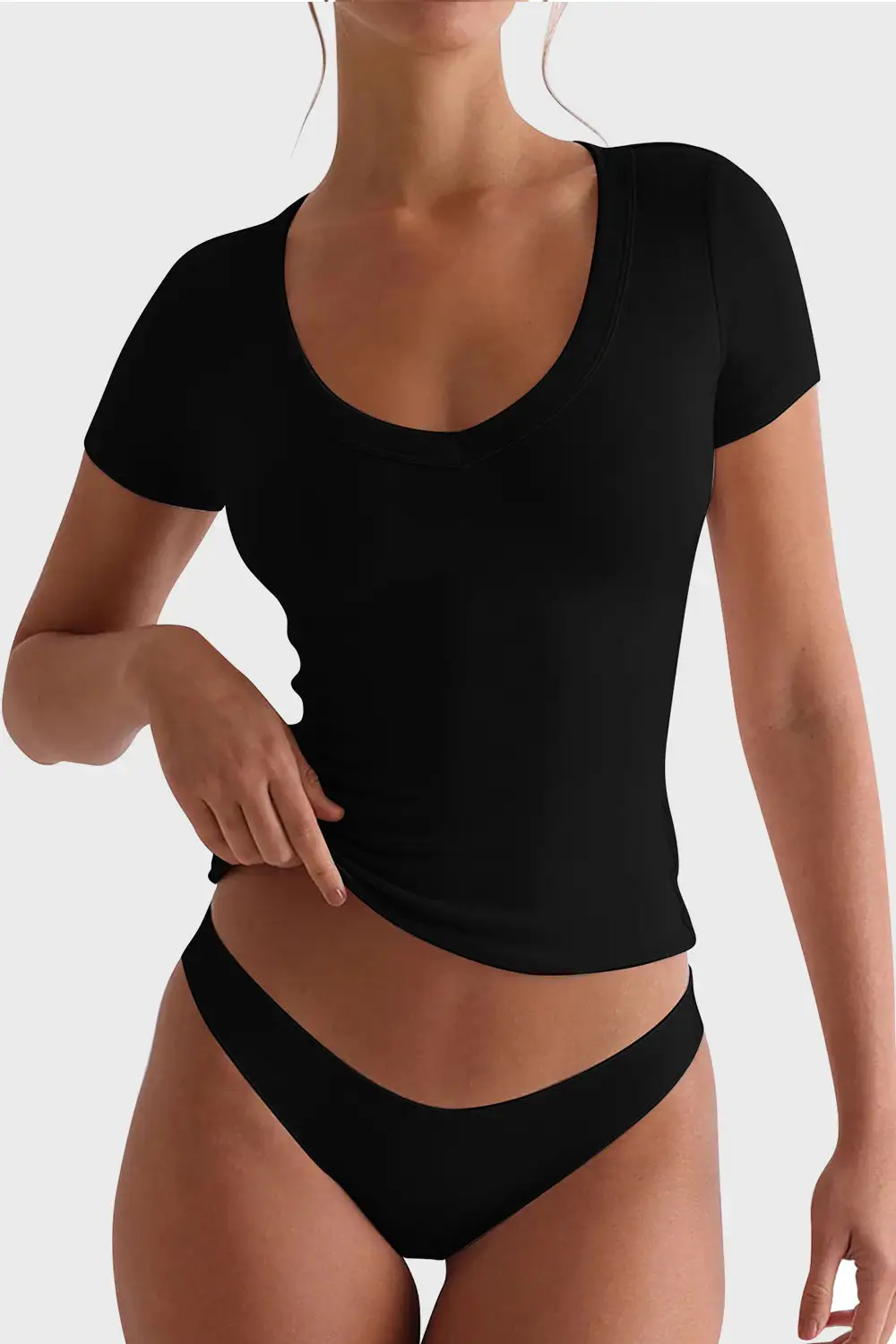 Scoop-Neck Short-Sleeve T-Shirt