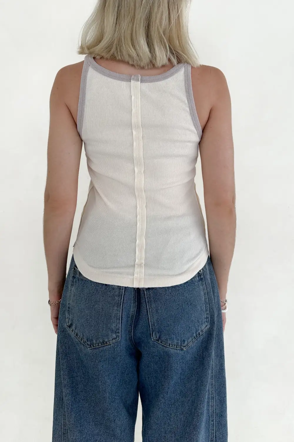 Soft Blocked Pattern Tank Top