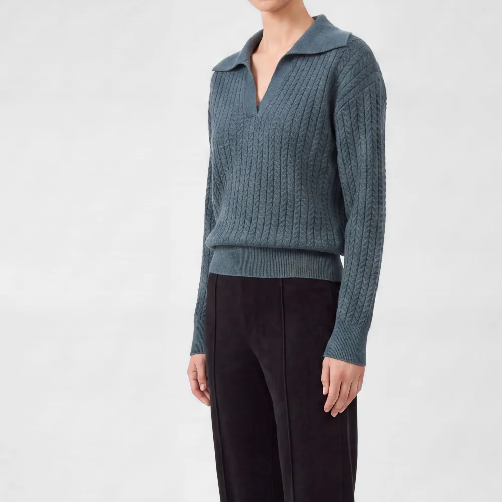 Cable V-Neck Sweater