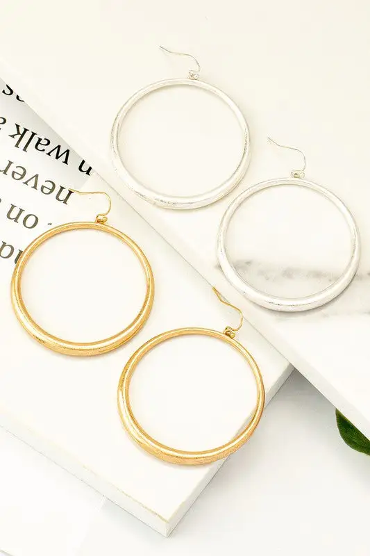 Harper Metal Hoop Drop Earrings