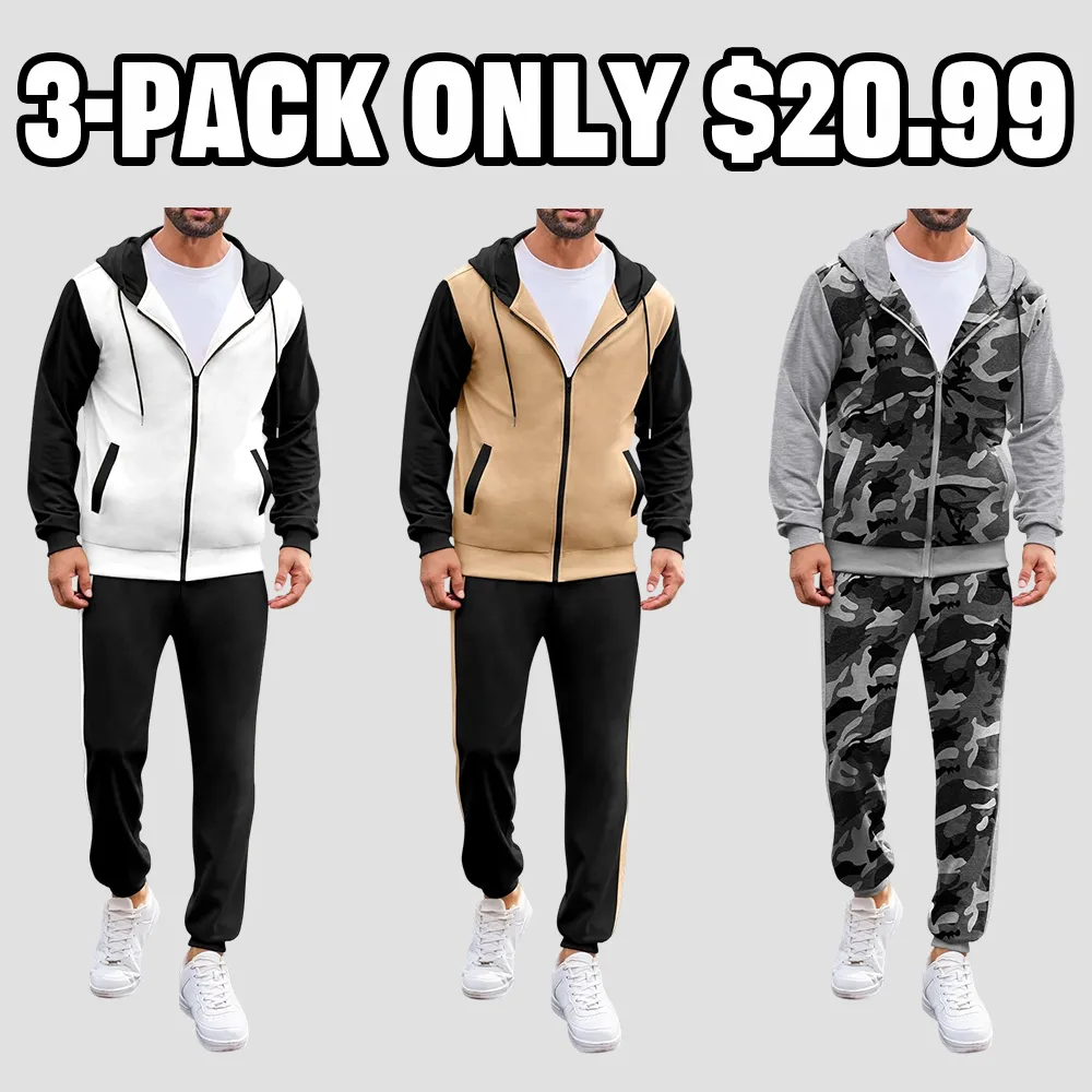 Men's Tracksuit 2 Piece Full Zip Set