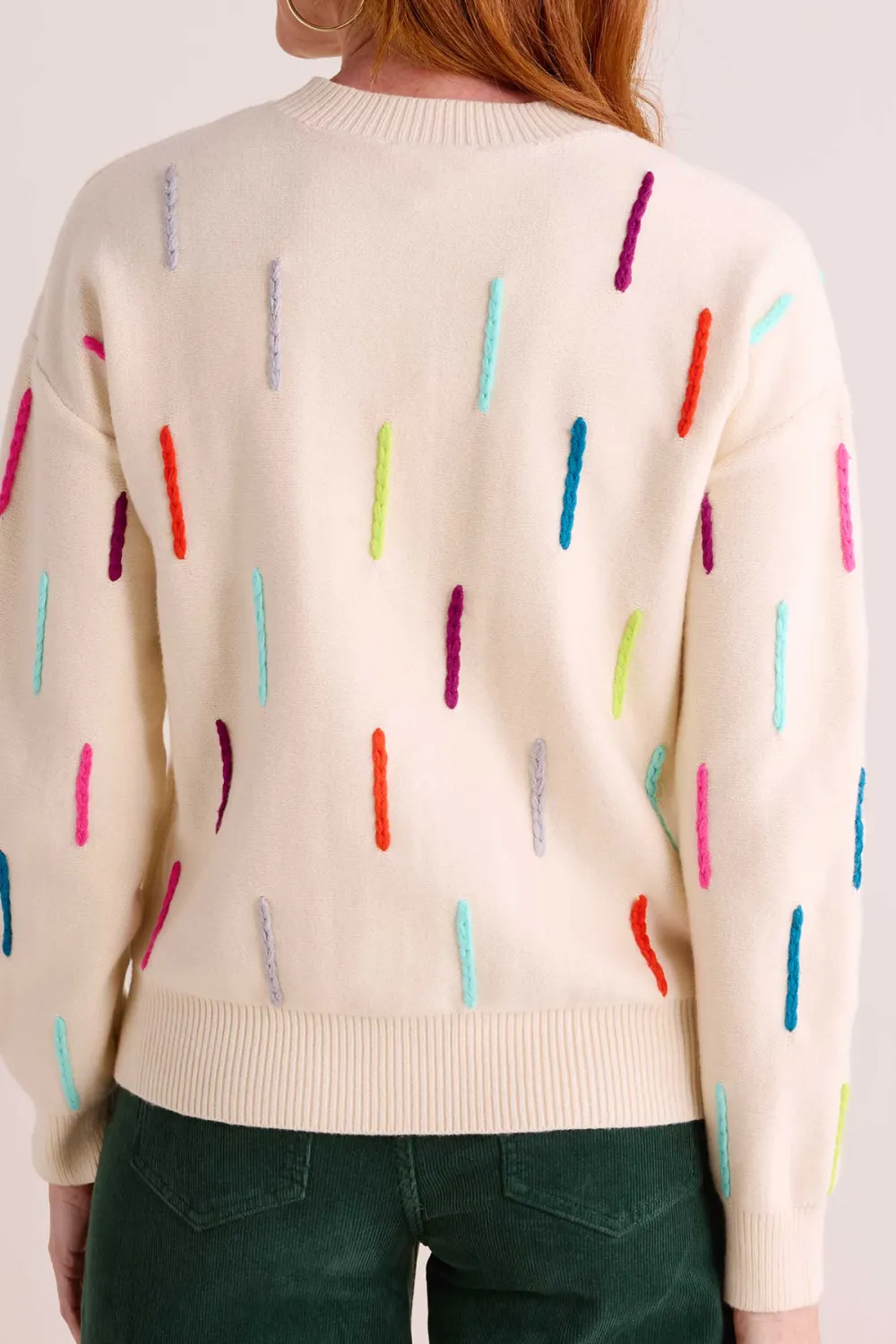 Multicolor Braided Details Sweater