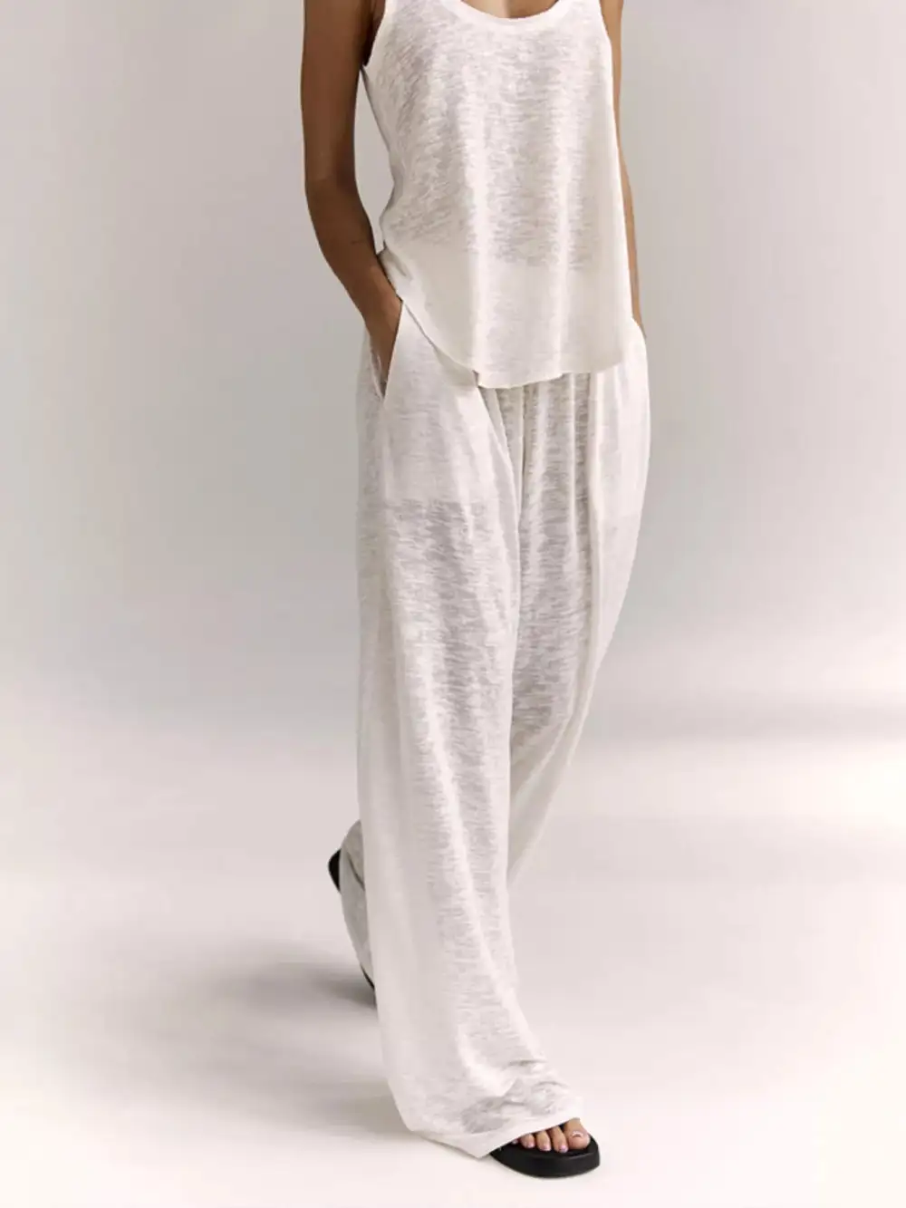 Wide Strap Tank and Pants Lounge Set