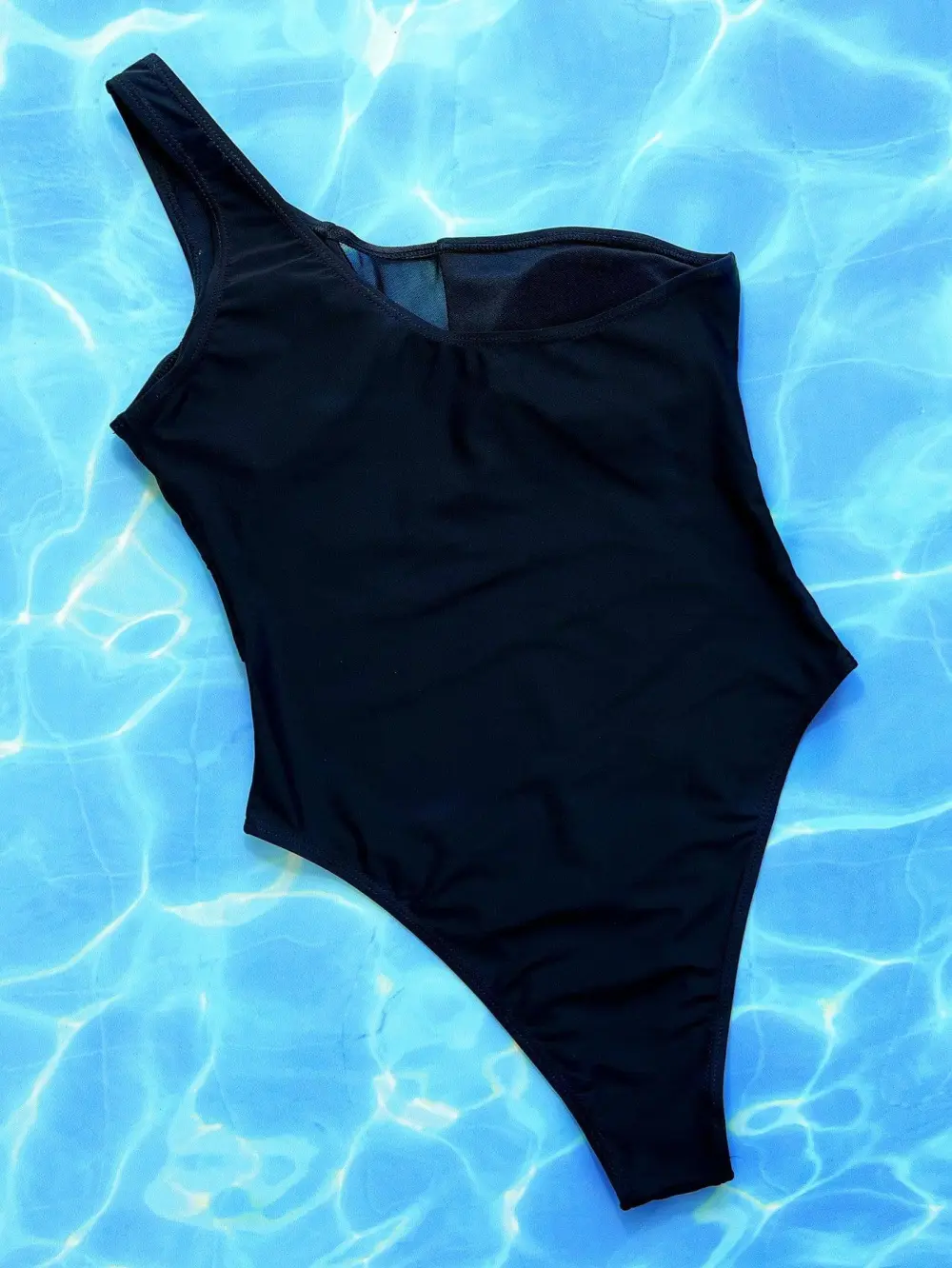 One Shoulder Sleeveless Piece Swimsuit