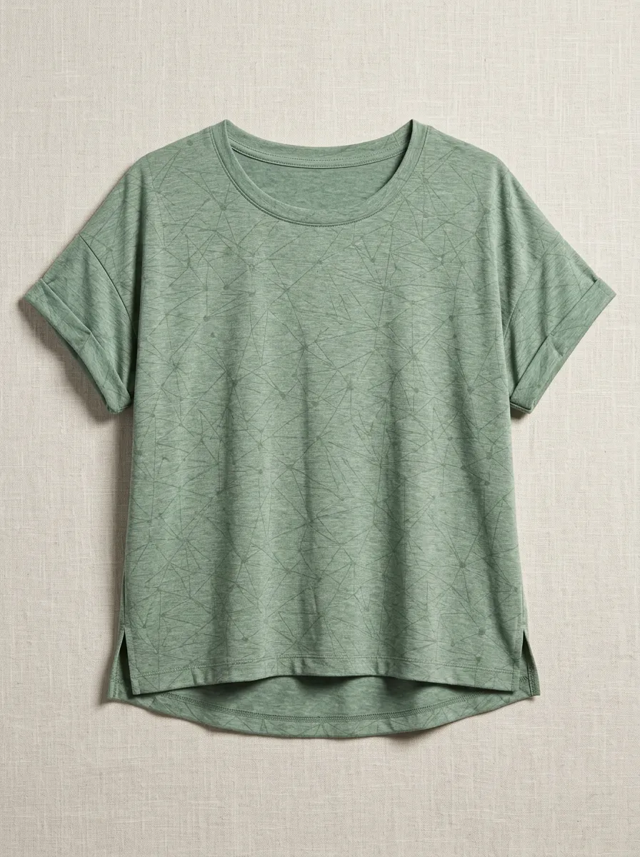 Women's Motion Athletic Geometric Pattern Printed T-shirt