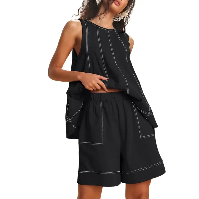 ⏰Hot Sale-Women's Cotton Tank Top & Shorts Set🔥8-Pack - All Colors Included