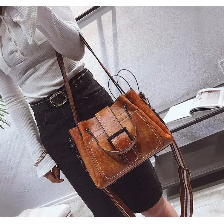 Vintage Suede Shoulder Crossbody Bag for