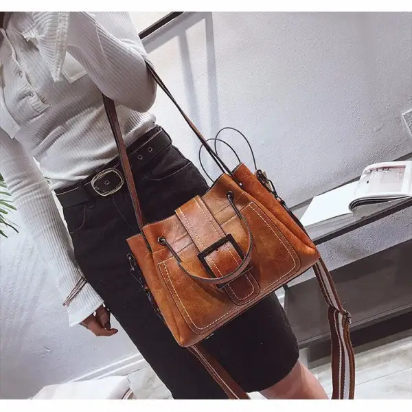 Vintage Suede Shoulder Crossbody Bag for