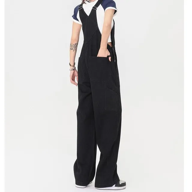 Loose Denim Overalls