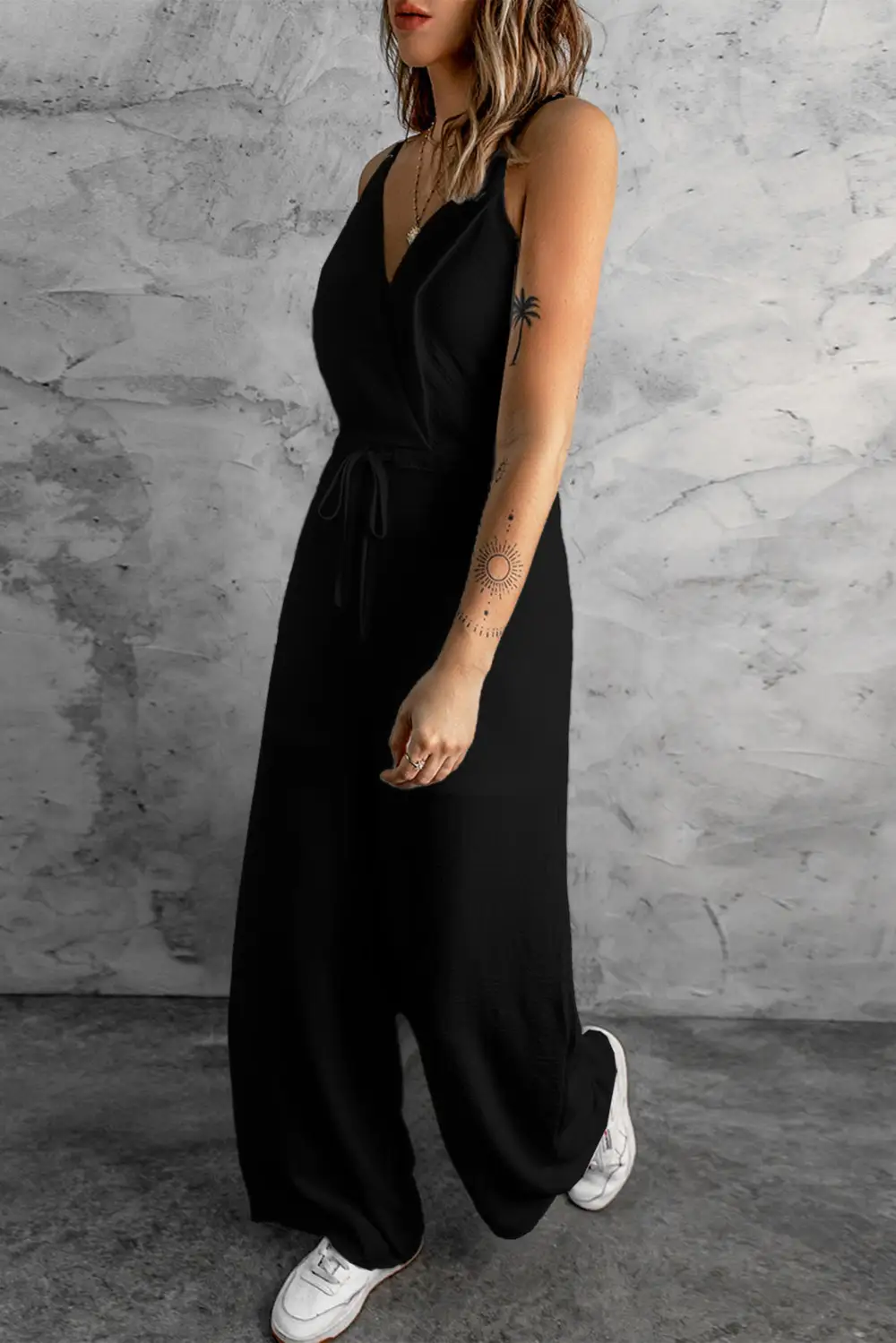 Spaghetti Strap Wide Leg Drawstring High Accessory