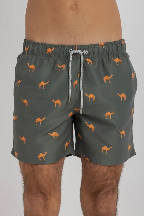 Olive Camels Swim Shorts