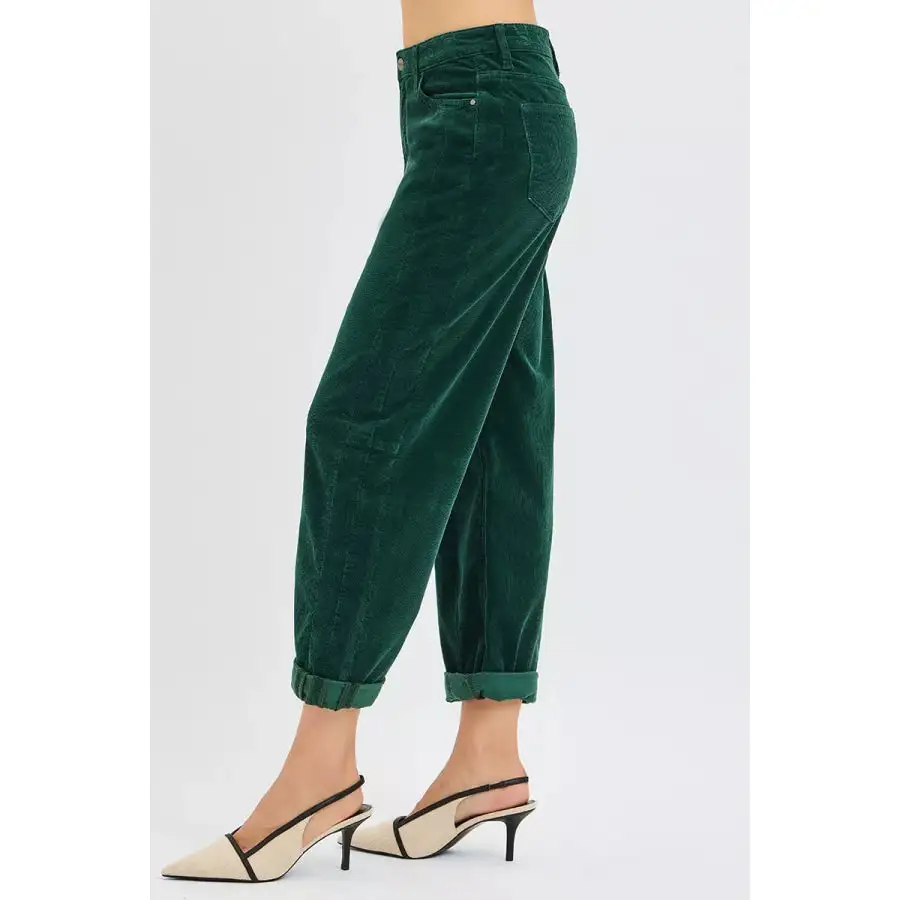 Classic Risen High Rise Crop Barrel Cordurory Pants