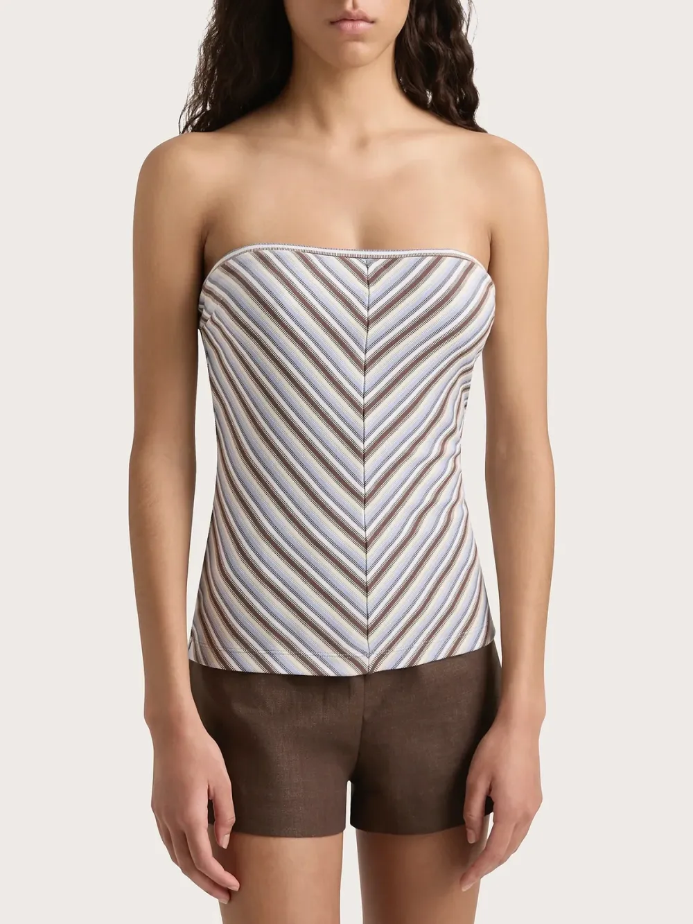 Casual Style Top Blue Stripe