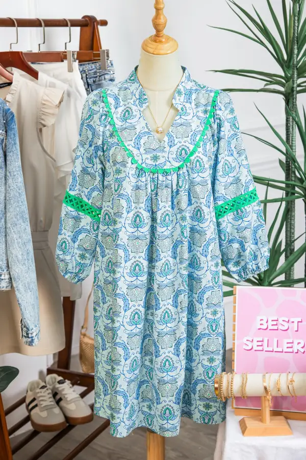 Patchwork Paisley Print Mini Dress