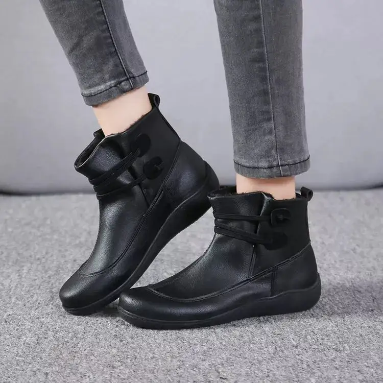 Button Detail Ankle Boots